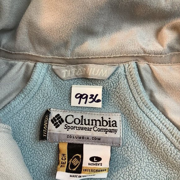 Columbia Titanium Fleece Jacket Women’s Size Large Blue Full Zip Up - Picture 12 of 13